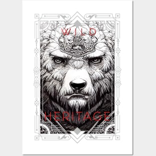 Bear Grizzly Wild Nature Illustration Line Epic Illustration Line Art Posters and Art